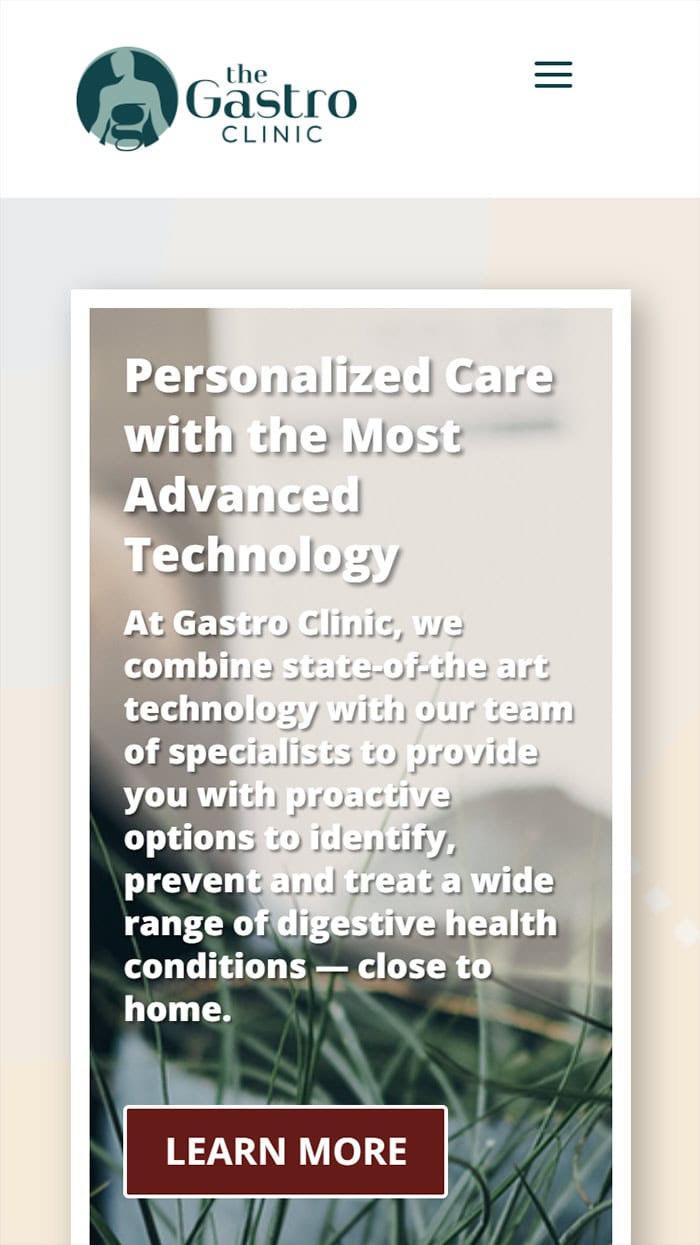 Gastro Clinic mobile design