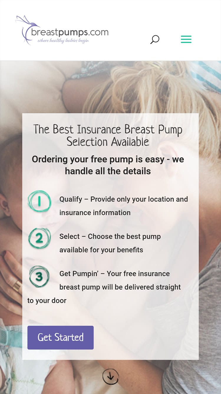 BreastPumps.com Phone Mockup