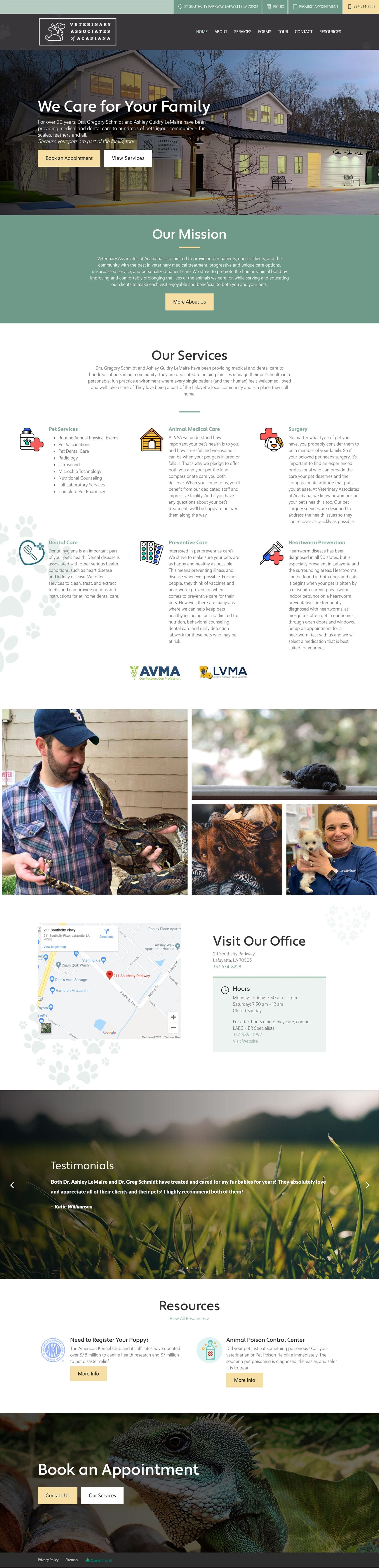 Veterinary Associates of Acadiana Desktop Mockup