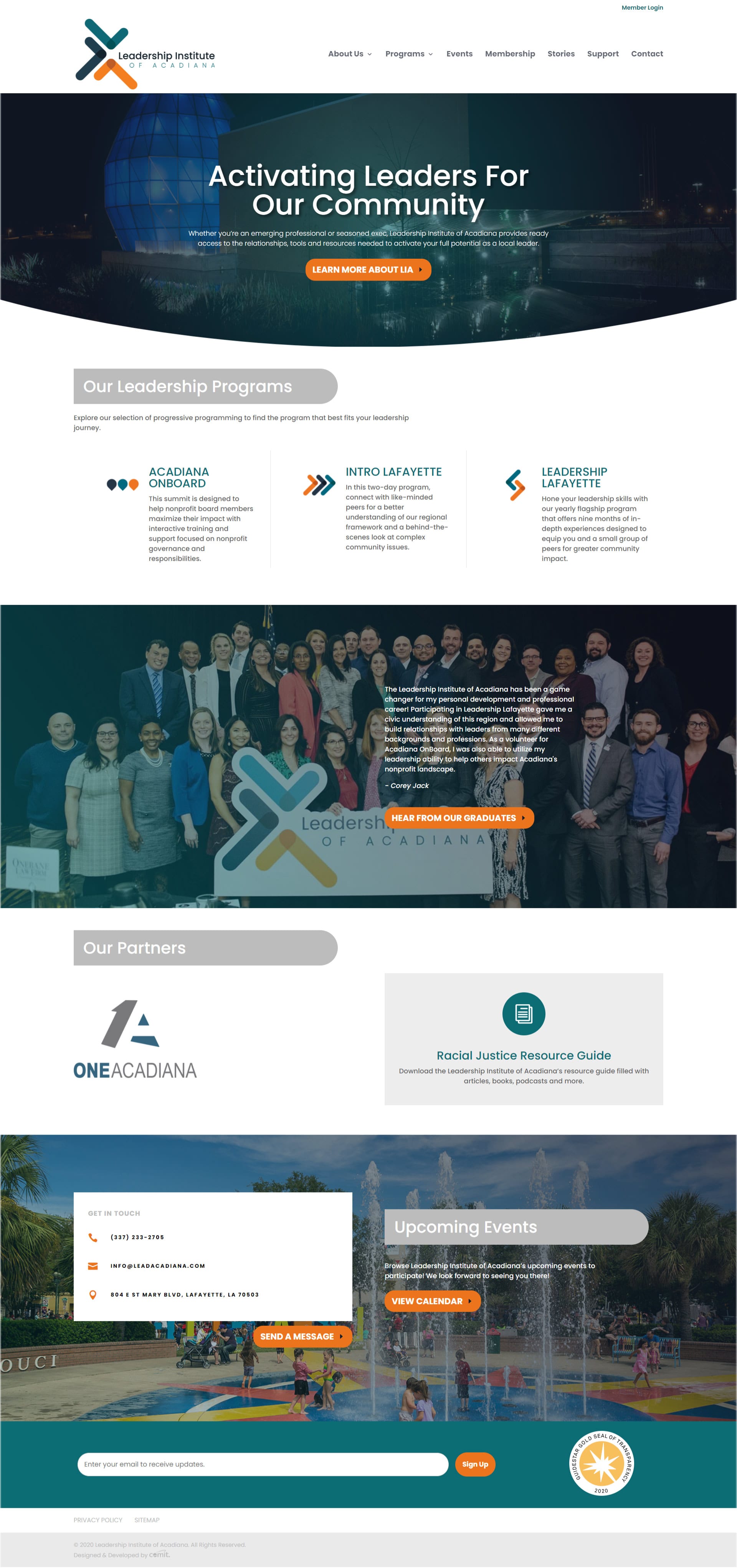 Leadership Institute Of Acadiana Home Page Mockup