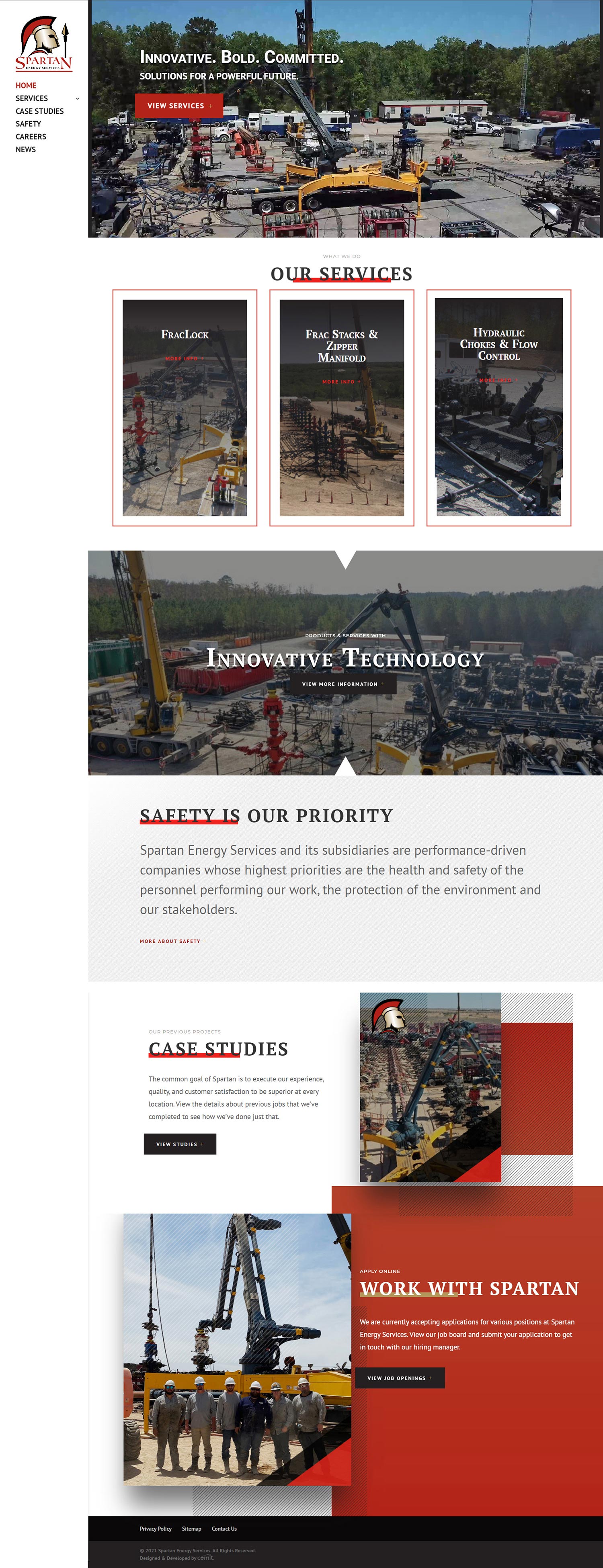 Spartan Energy Services Home Page Mockup