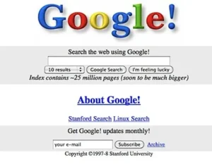 Google Homepage 1983