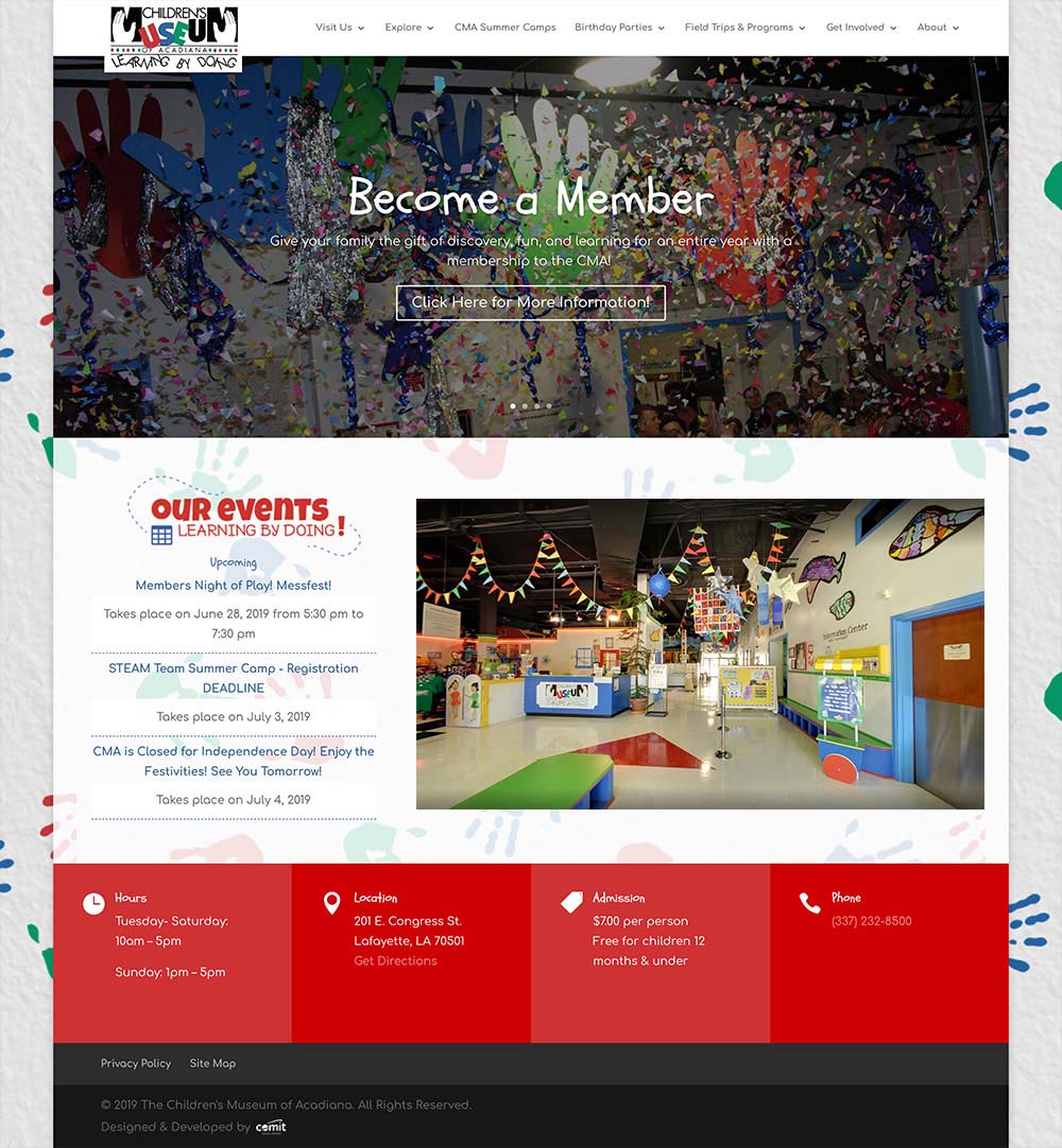 Children's Museum home page design