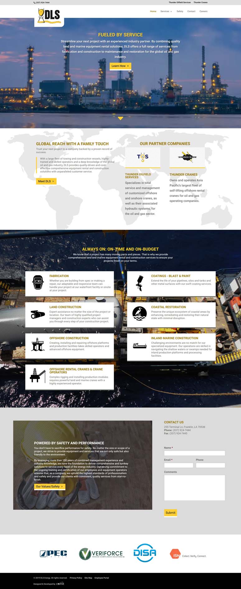 DLS Energy home page design