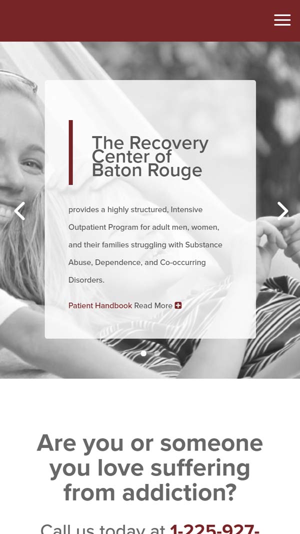 The Recovery Center of Baton Rouge mobile design