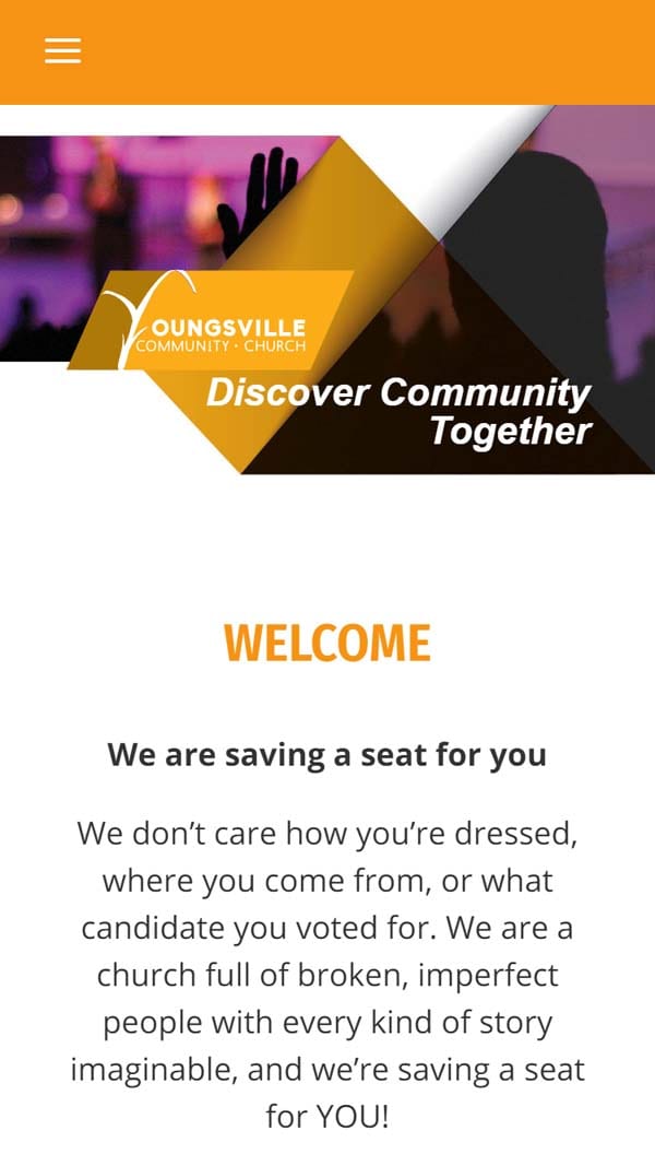 Youngsville Community Church mobile design
