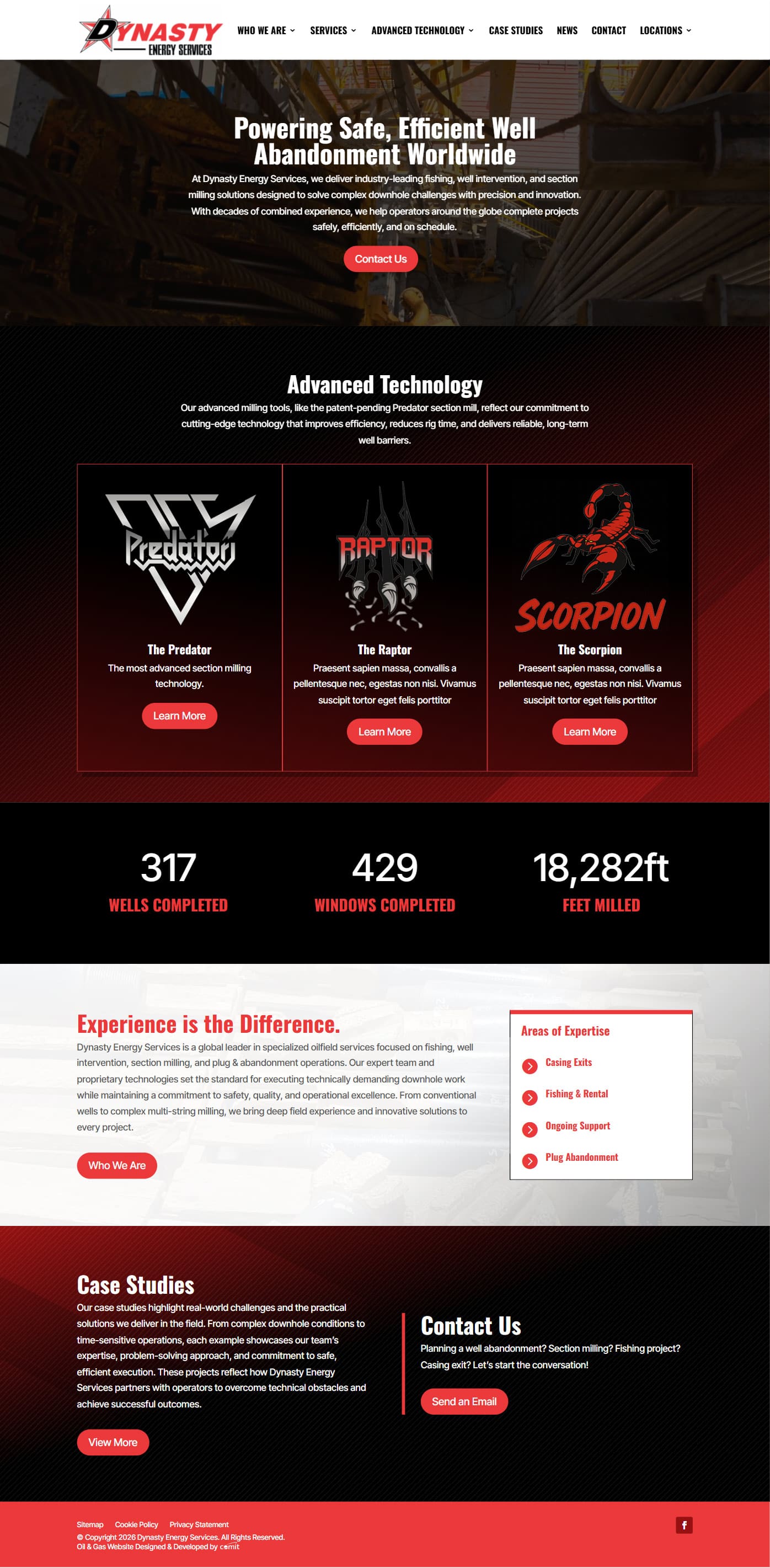 Dynasty Energy Services Desktop Mockup