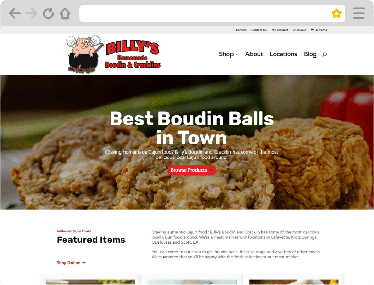 Billy's Boudin Website An Ecommerce Website Design Project By Comit Developers