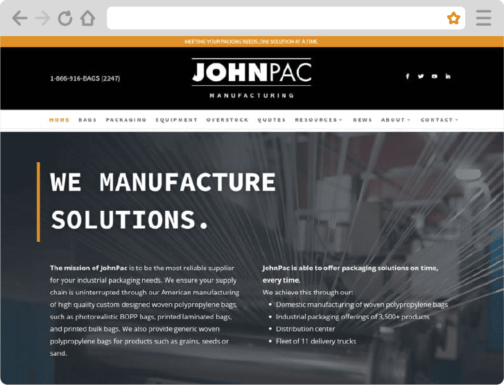 Johnpac Website A Manufacturing Website Design Project By Comit Developers