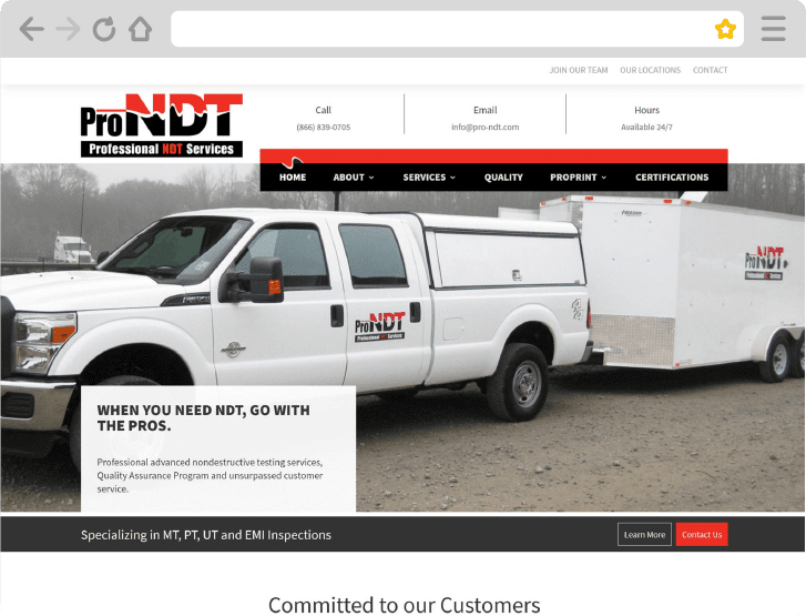 Pro Ndt Website An Inspection Website Design Project By Comit Developers