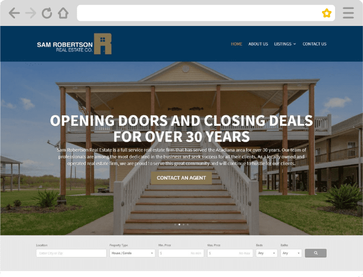 Sam Robertson Real Estate Co. Website A Real Estate Website Design Project By Comit Developers