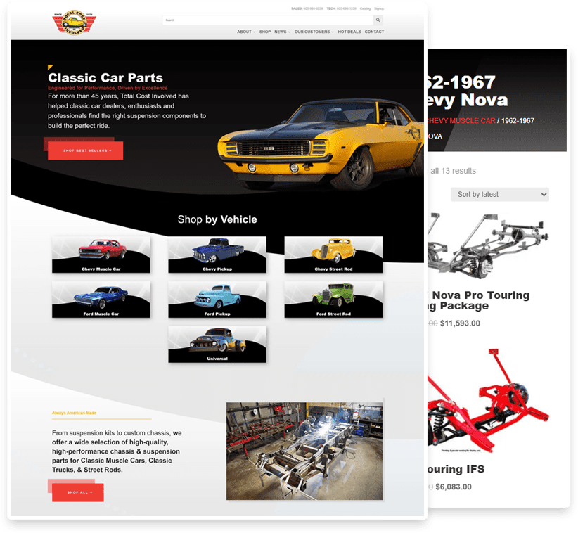 Total Cost Involved website design by Comit Developers.