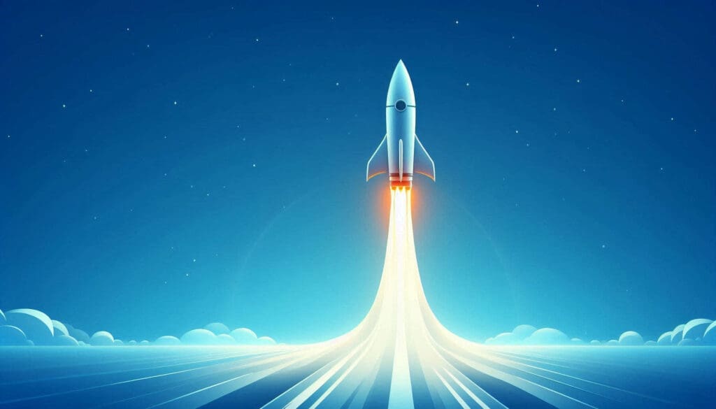 Rocket launching to represent Comit Developers' SEO Boost tool