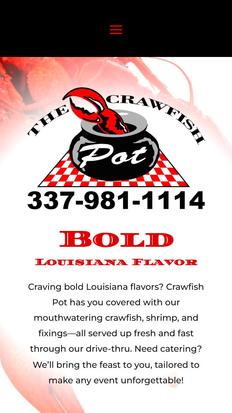 The Crawfish Pot Mobile Mockup