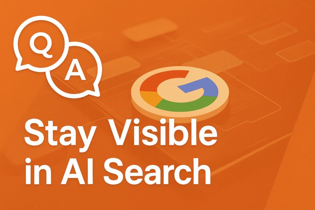Google Q&A AI search visibility graphic
