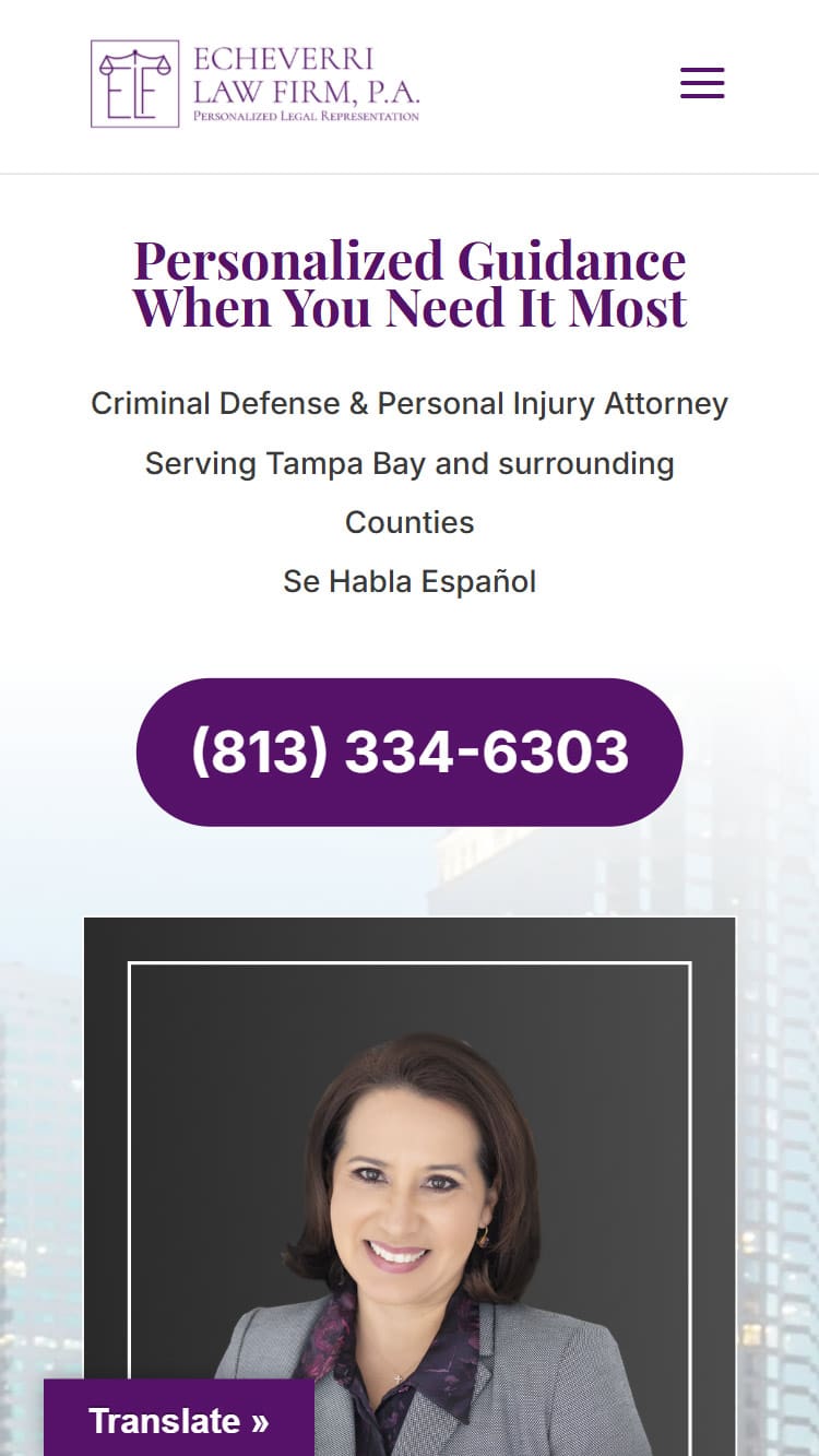 Echeverri Law Firm Mobile Mockup