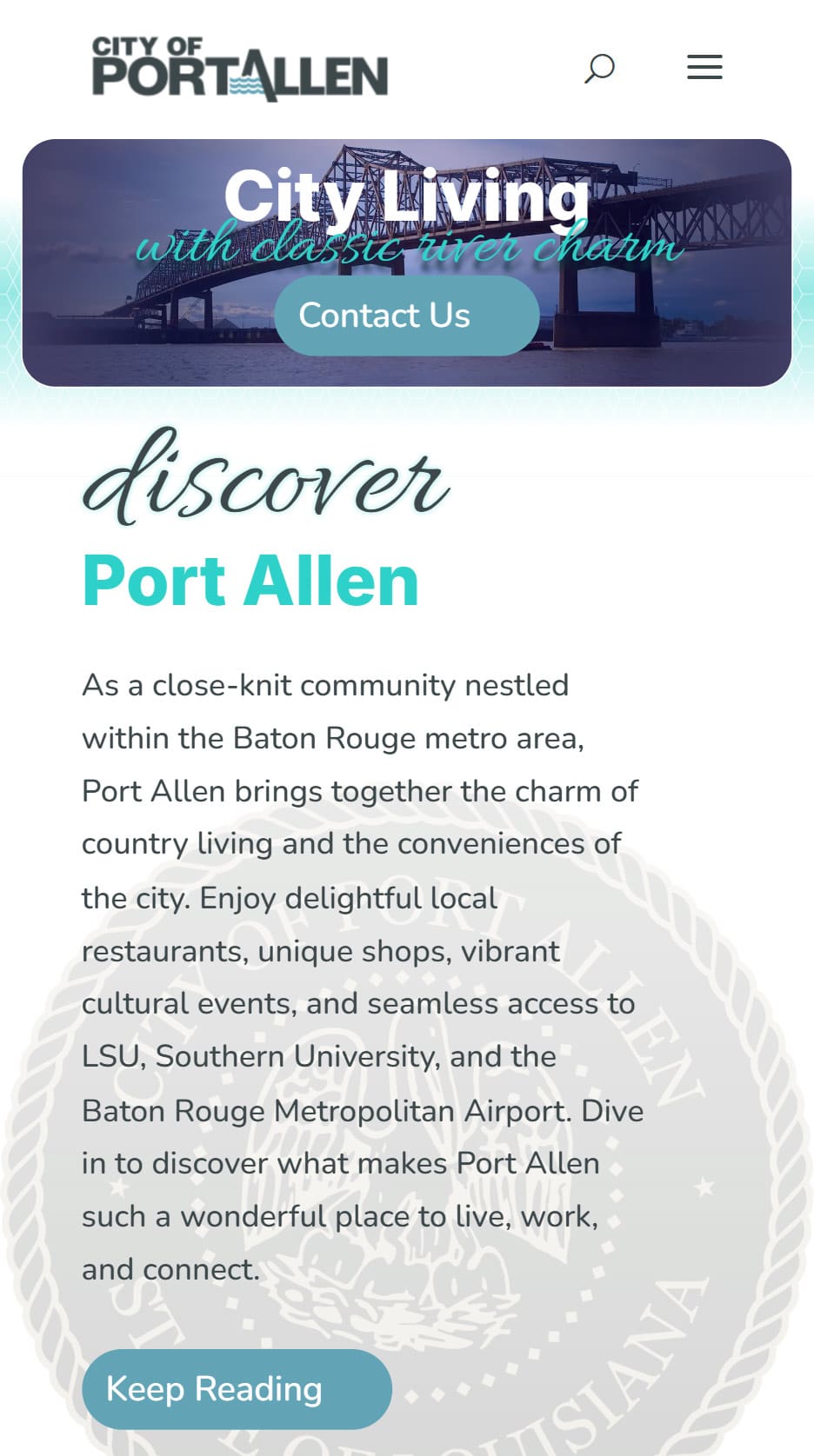 Port Allen Mobile Mockup